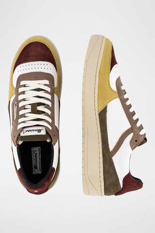 Baskets en cuir Navajo - Bordeaux et blanc