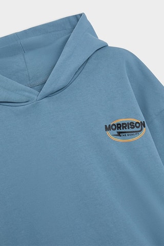 Sweat à capuche Retro - Bleu clair