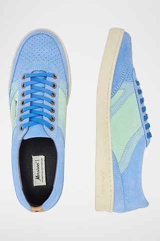 Baskets en nubuck Sacramento - Vert et bleu