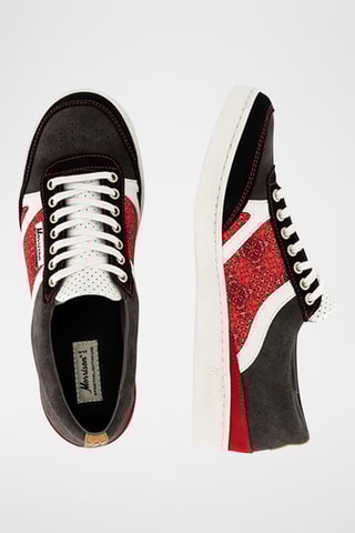 Baskets en cuir de chèvre nubuck Teller - Noir