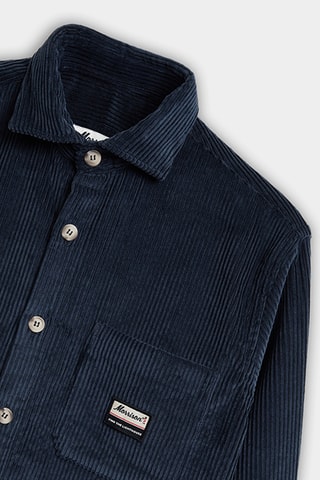 Surchemise en coton biologique Denim Corduroy - Bleu marine