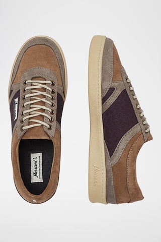 Baskets en cuir de chèvre nubuck Atlas - Marron et marron foncé