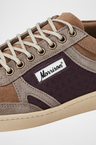 Baskets en cuir de chèvre nubuck Atlas - Marron et marron foncé