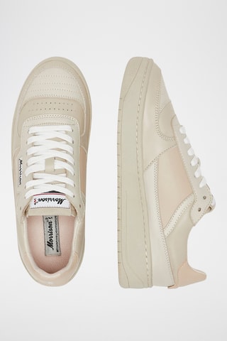 Baskets en cuir nappa Aura - Beige et rose poudré