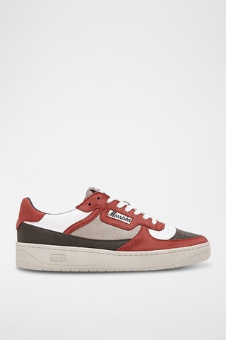 Sapatilhas em couro napa nobuck Halley - Vermelho