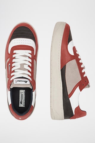 Sapatilhas em couro napa nobuck Halley - Vermelho