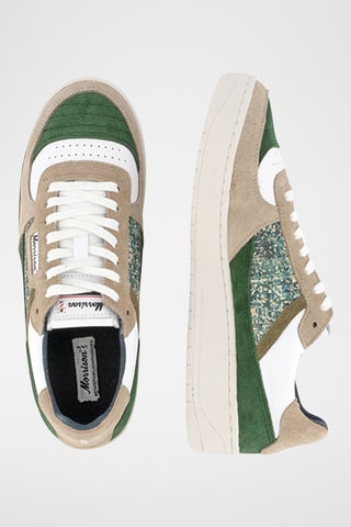 Baskets en cuir nappa nubuck Irish - Vert foncé