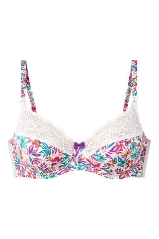 Soutien-gorge Balade tropicale - Ivoire et violet