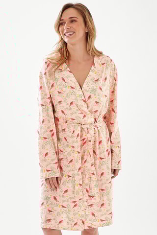 Déshabillé Les oiseaux s’invitent au jardin - Rose et vert d’eau