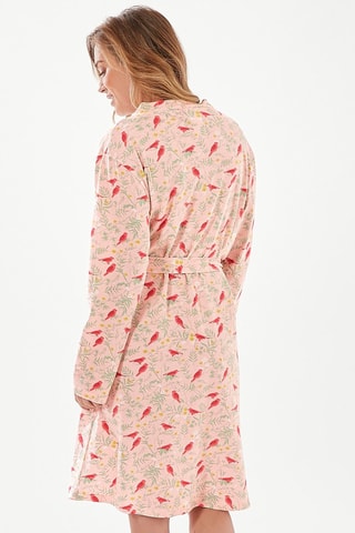 Déshabillé Les oiseaux s’invitent au jardin - Rose et vert d’eau