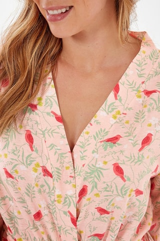 Déshabillé Les oiseaux s’invitent au jardin - Rose et vert d’eau