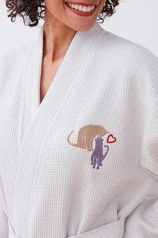 Peignoir Chats Amoureux - Blanc