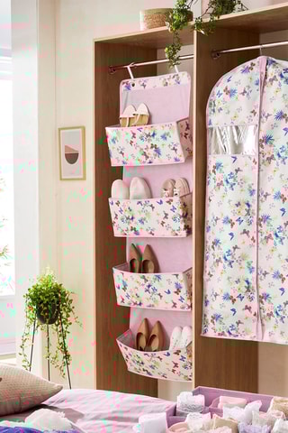 Rangement à suspendre Jolis papillons - Rose et blanc