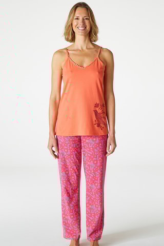 Pyjama Les oiseaux de Pondichery - Corail et fuchsia