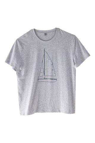 T-shirt Voile A Tribord - Gris clair chiné