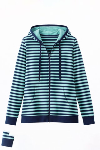 Sweat à capuche L’île aux moines - Bleu marine et vert