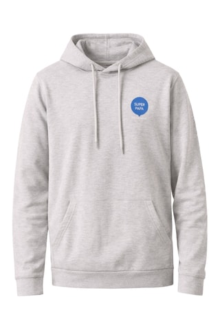 Sweat à capuche Super Papa - Gris clair chiné