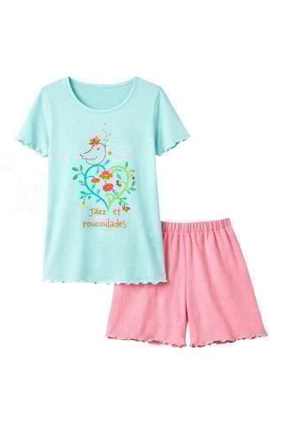 Pyjama - Fleurs De Jazz -  Turquoise et Rose