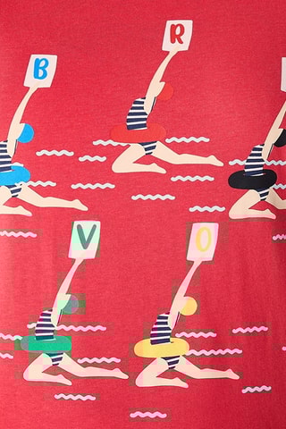 Pyjama - J'Ai Piscine - Rouge et gris clair chiné