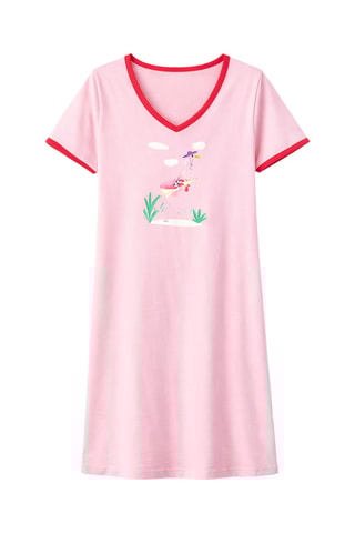 Chemise de nuit - En Route Pour La Plage -  Rose poudré