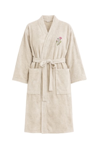 Peignoir  - Renoncules -  Beige clair