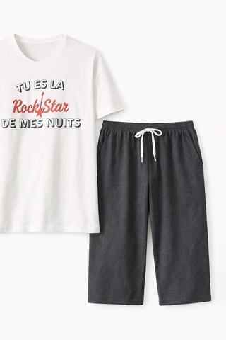 Pyjama  - Rockeur Dormeur -  Ivoire et anthracite