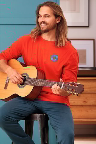 Pyjama  - Au Son Du Vinyl -  Rouge et bleu marine 