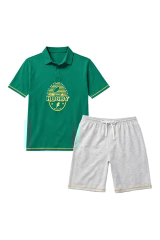 Pyjama  - Rugby En Folie -  Vert et gris chiné