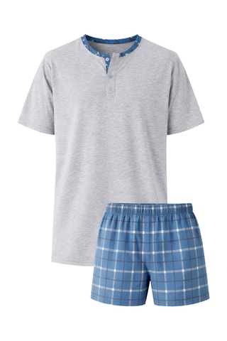 Pyjama  - Doux Carreaux -  Gris chiné