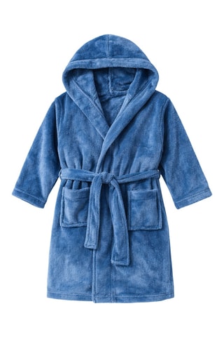 Robe de chambre à capuche  - Tout Doux - Bleu pétrole