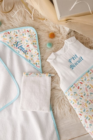 Ensemble 3 pièces - Tresor Des Bois - Ecru et ciel