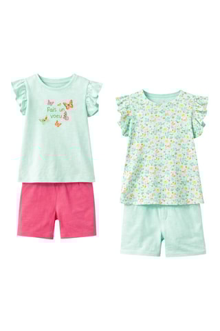 2 pyjamas  - Mon Voeu Enchante -  Turquoise et fuchsia