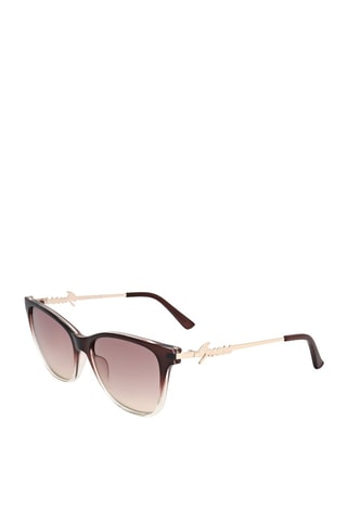 Lunettes de soleil femme - Catégorie 2 - Guess Factory - Blanc, marron, rose et argenté
