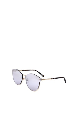 Lunettes de soleil femme - Verres effet miroir - Catégorie 3 - Swarovski - Noir et doré