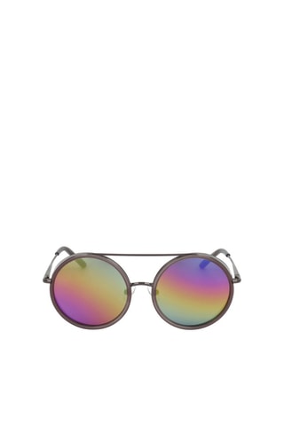 Lunettes de soleil femme - Verres effet miroir - Catégorie 3 - Matthew Williamson by Linda Farrow - Argenté, bleu, jaune et rose