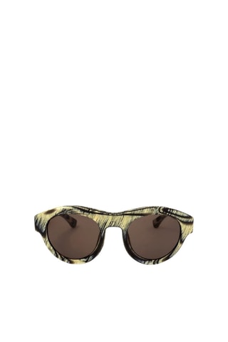 Lunettes de soleil femme - Catégorie 3 - Dries Van Noten by Linda Farrow - Jaune, marron et noir