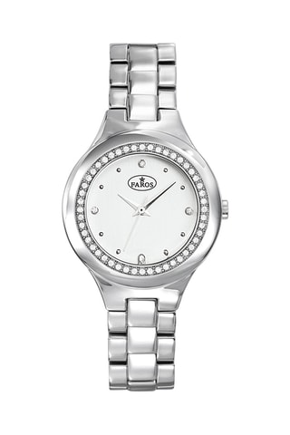 Stalen Quartz Horloge - Zilverkleurig en Wit