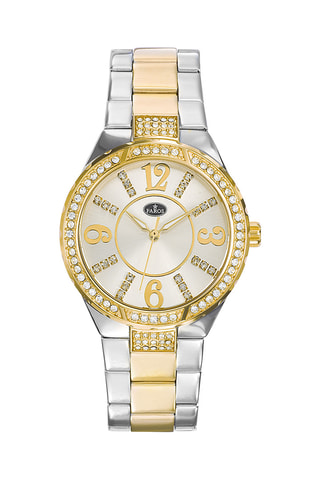 Stalen Quartz Horloge - Zilverkleurig en Goudkleurig