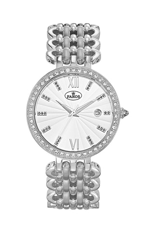 Stalen Quartz Horloge - Zilverkleurig en Wit