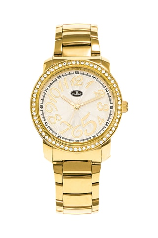 Stalen Quartz Horloge - Goudkleurig en Wit