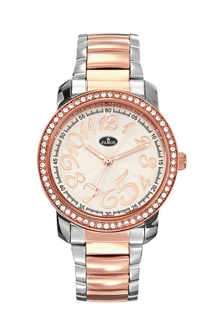 Stalen Quartz Horloge - Zilverkleurig en Roségoudkleurig