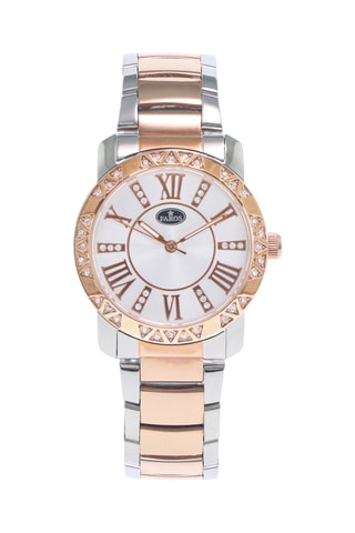 Stalen Quartz Horloge - Zilverkleurig en Roségoudkleurig