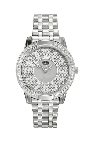 Stalen en Parelmoeren Quartz Horloge - Zilverkleurig en Wit
