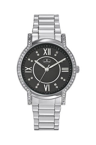 Stalen Quartz Horloge - Zilverkleurig en Zwart