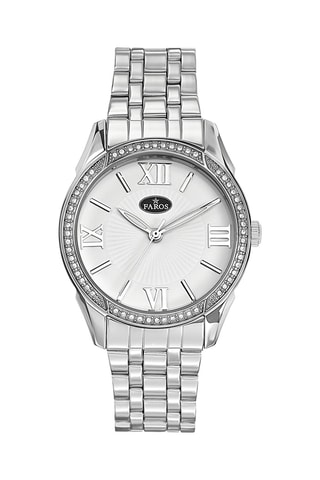 Stalen Quartz Horloge - Zilverkleurig en Wit
