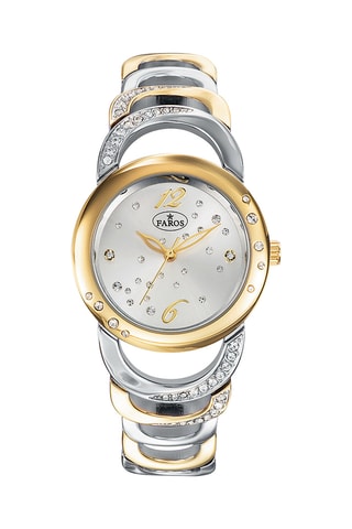 Stalen Quartz Horloge - Zilverkleurig en Goudkleurig