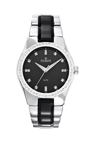 Stalen Quartz Horloge - Zilverkleurig en Zwart