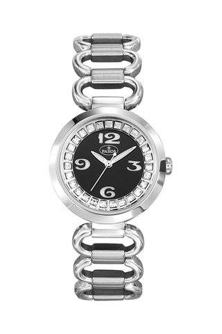 Stalen Quartz Horloge - Zilverkleurig en Zwart