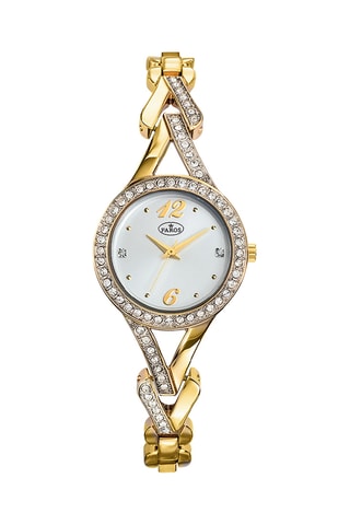 Stalen Quartz Horloge - Goudkleurig en Wit