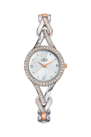 Stalen Quartz Horloge - Zilverkleurig en Roségoudkleurig